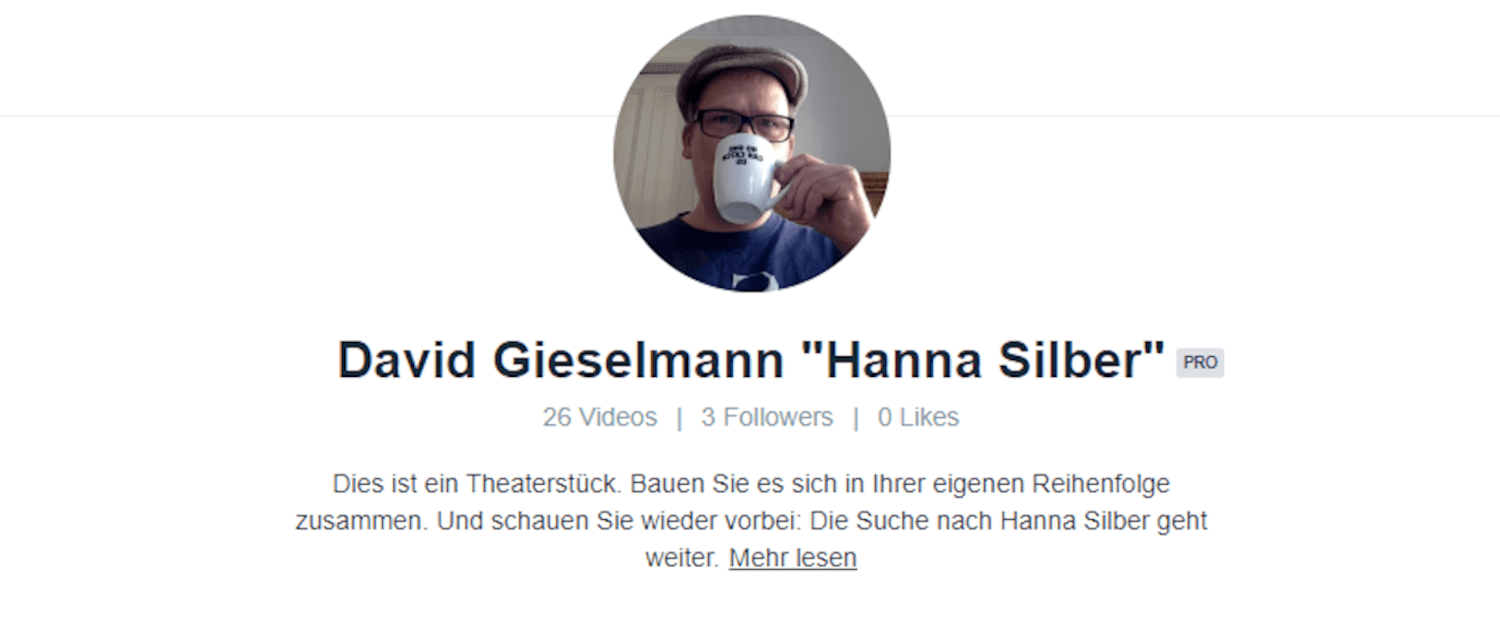 David Gieselmanns Netzstück "Hanna Silber" auf Vimeo