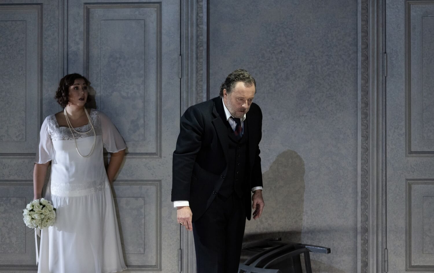 Machtmüde: Simon Boccanegra (Christian Gerhaher) und seine Tochter Amelia Grimaldi (Jennifer Rowley)