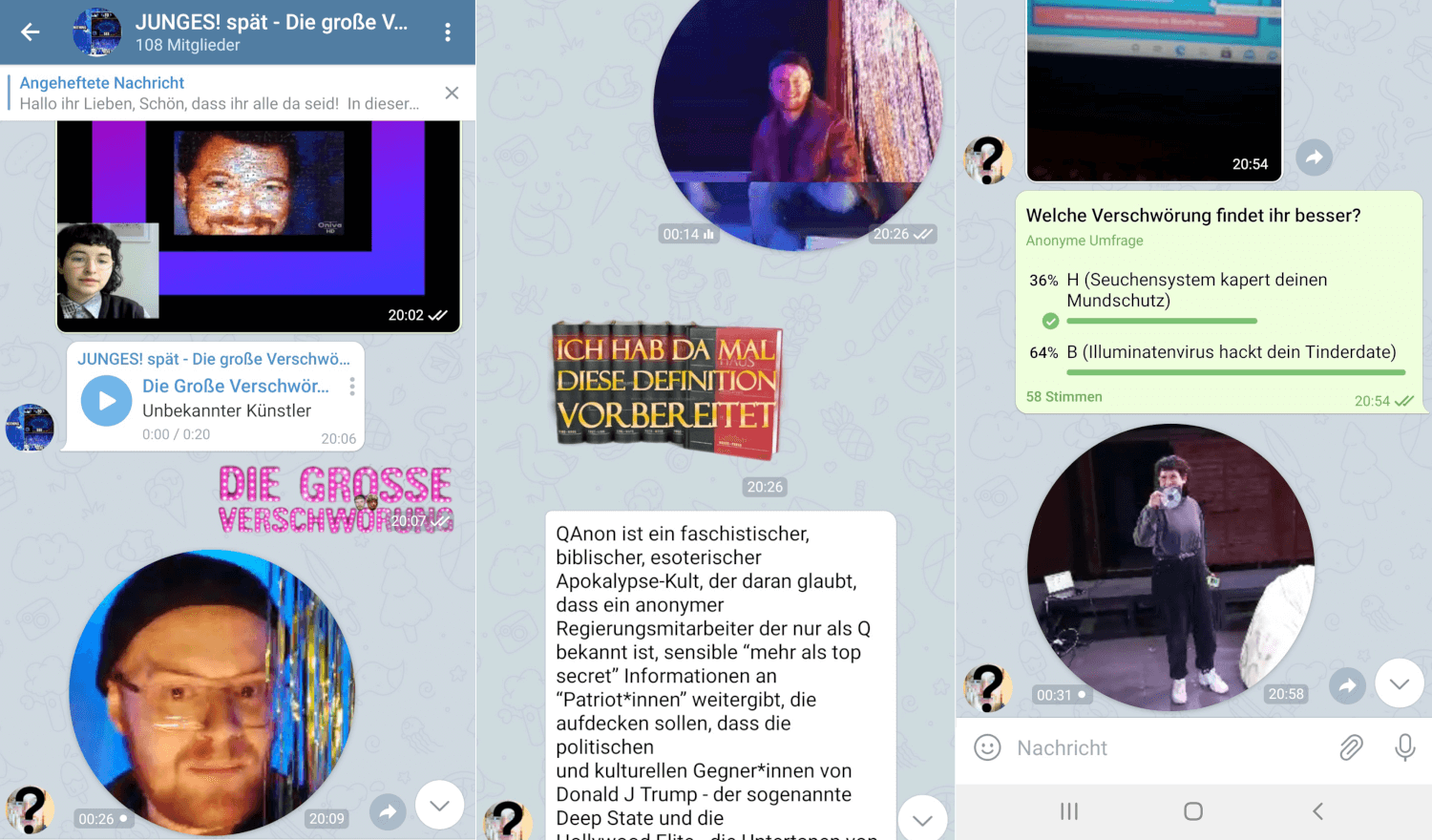 „Die große Verschwörung“ findet bei Telegram statt.