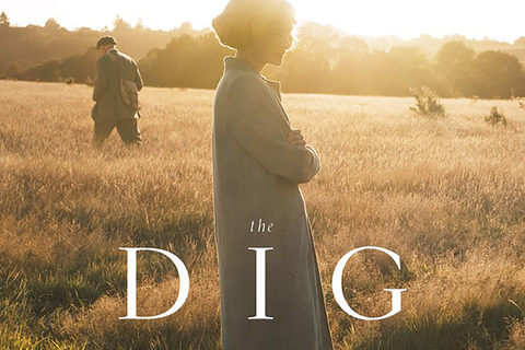 Filmplakat zu „Die Ausgrabung" mit den Hauptdarstellern Carey Mulligan und Ralph Fiennes