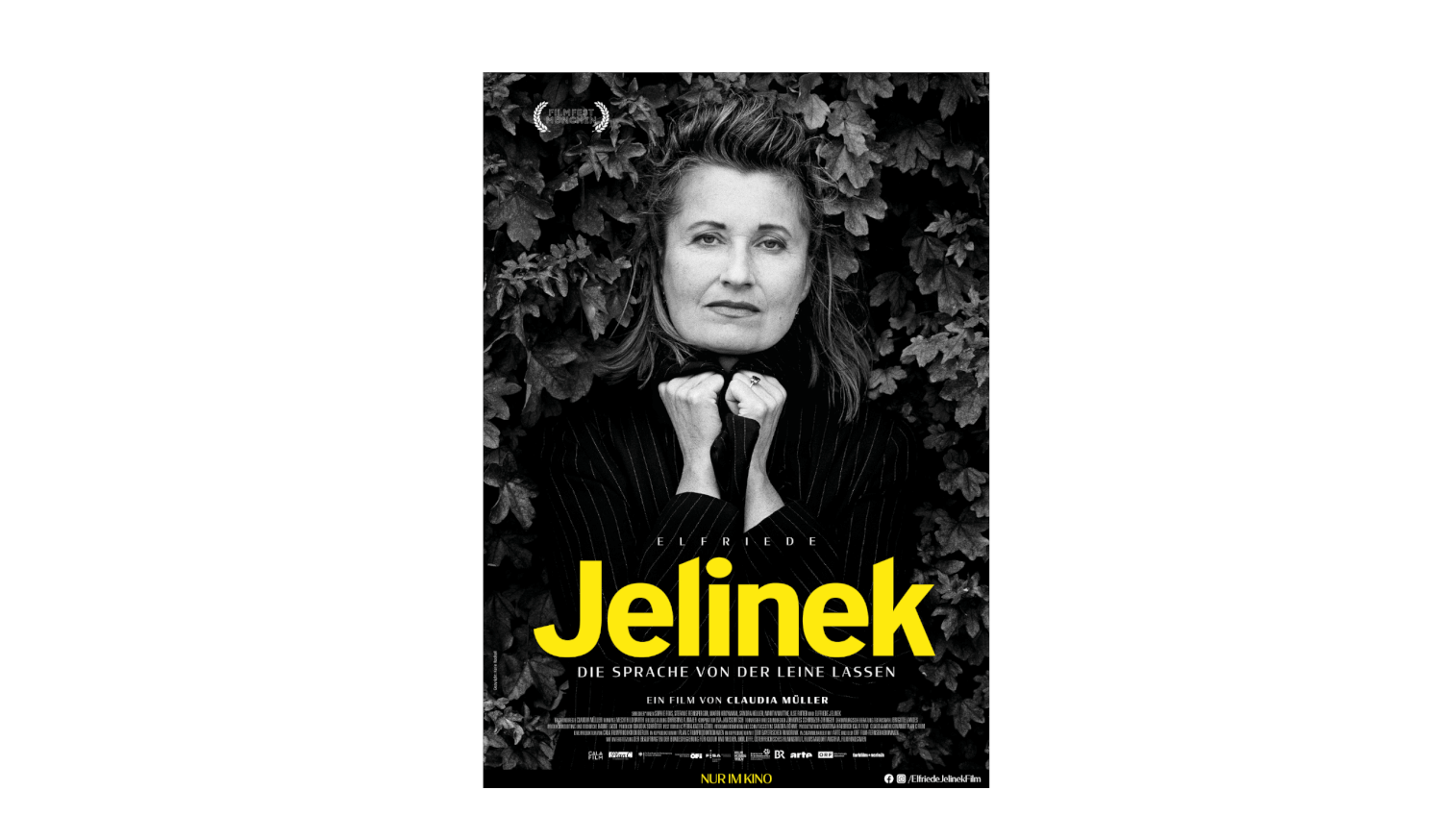 Filmplakat „Elfriede Jelinek – die Sprache von der Leine lassen“