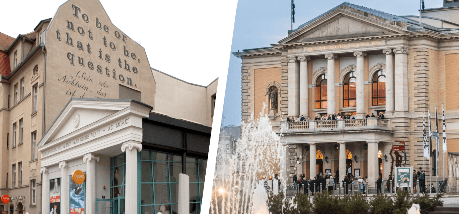 Bühnen Halle Zu sehen ist die Außenansicht des neuen theaters und Opernhauses als Teil der Bühnen Halle.