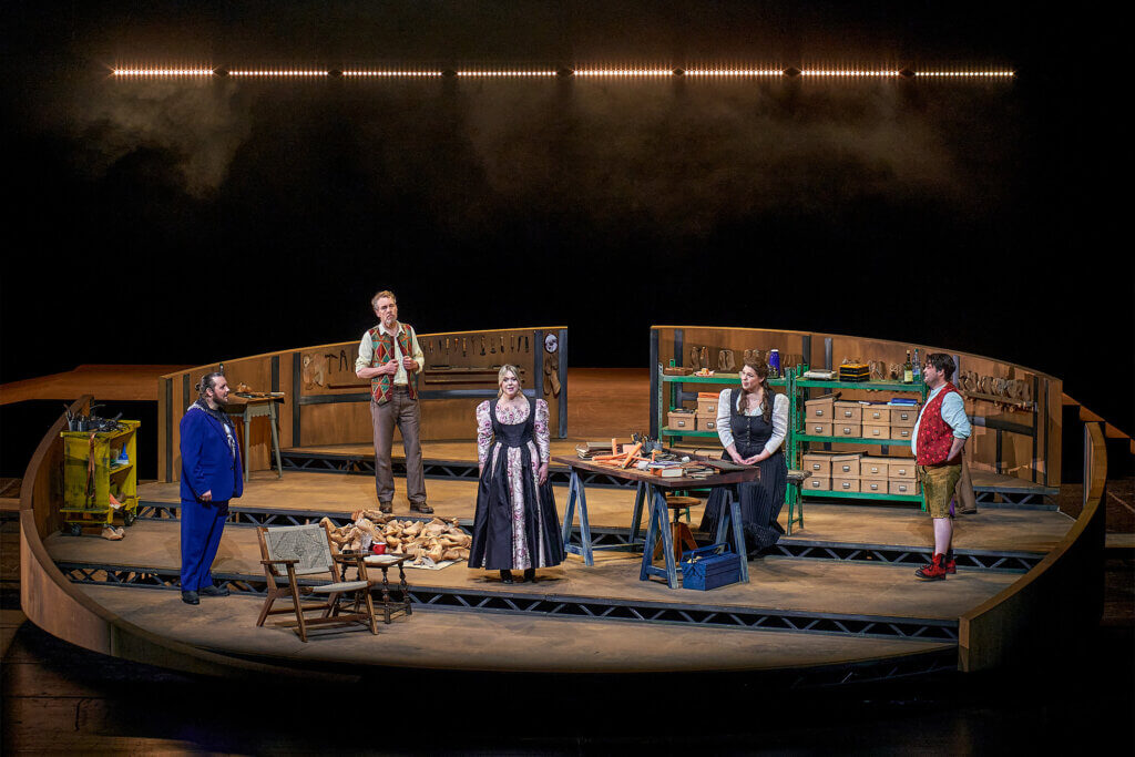III. AufzugMichael Spyres (Walther von Stolzing), Georg Zeppenfeld (Hans Sachs), Christina Nilsson (Eva), Christa Mayer (Magdalene), Matthias Stier (David).