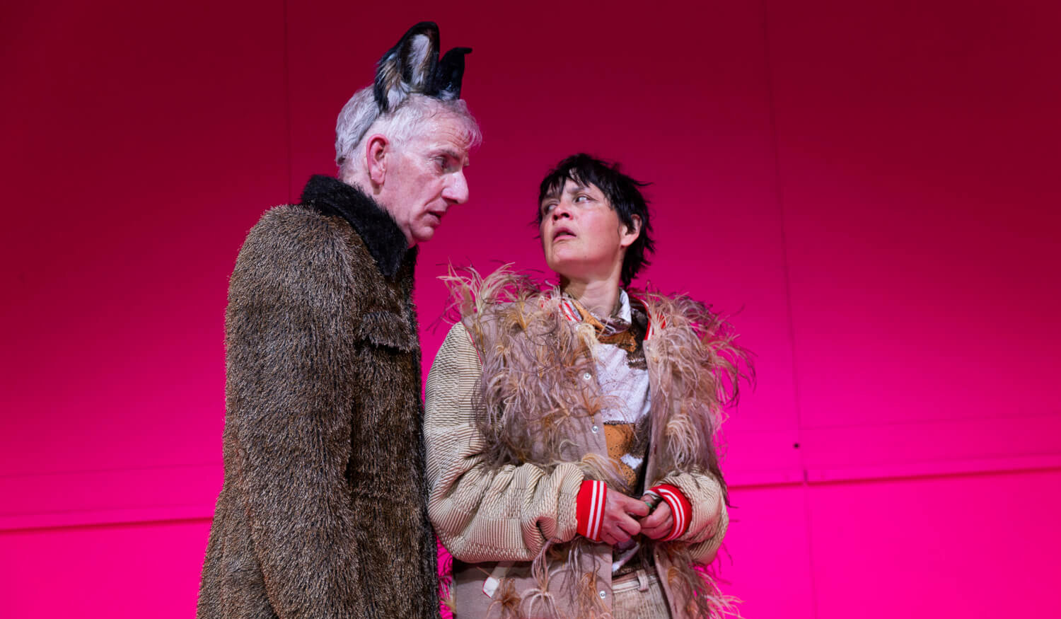 Hund und junger Adler