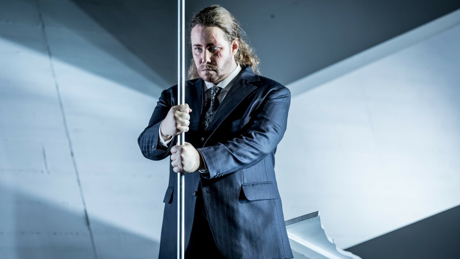 Lucia Lucas 2018 als Wotan in der „Walküre“ von Richard Wagner, inszeniert von Jakob Peters-Messer in Magdeburg.